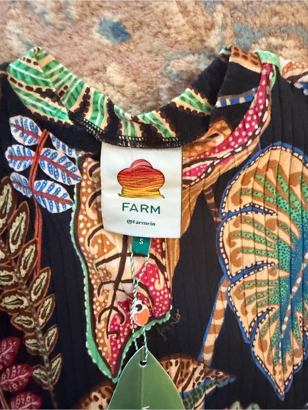 FARM Rio Tropical Print Ribbed Top/ Bodysuit – Size Small – NWT - Picture 2 of 2